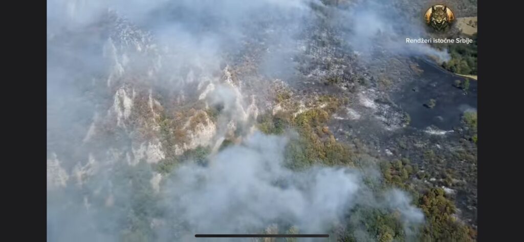 Wildfires in Homolje; Source: Printscreen, Rendžeri istočne Srbije Facebook page