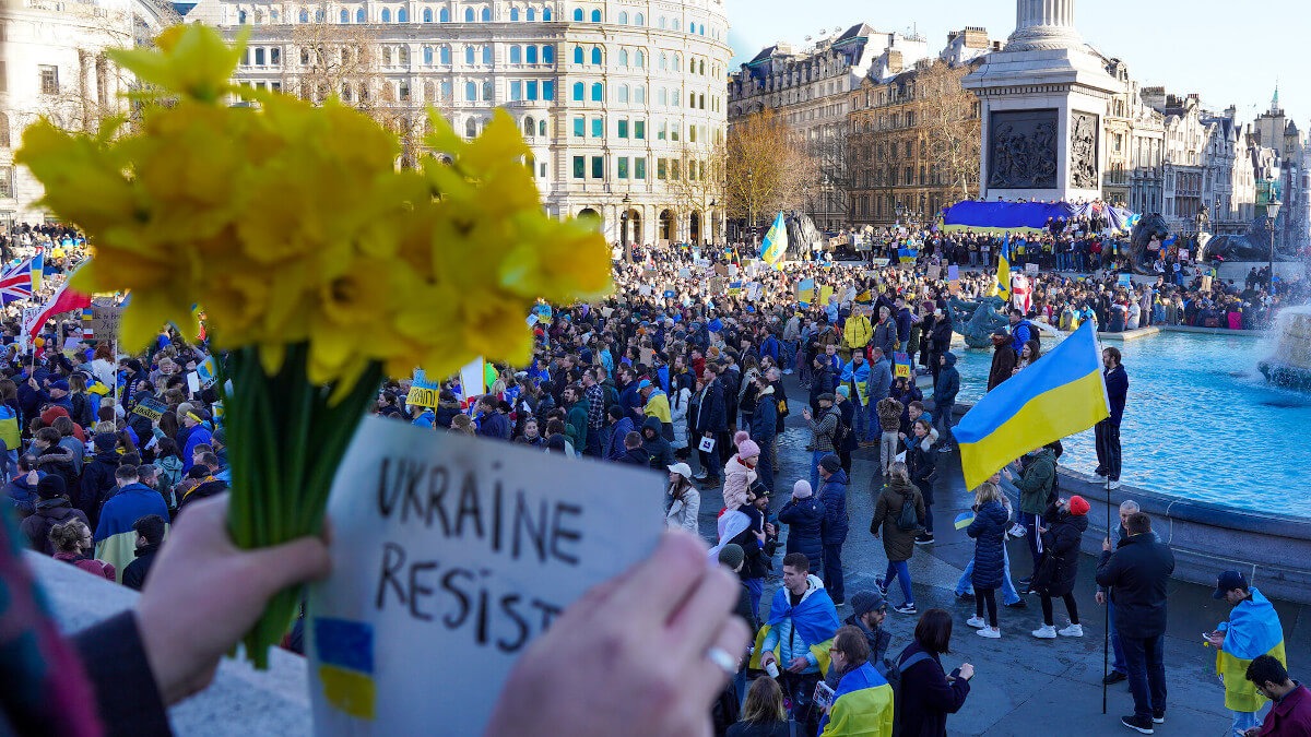 Demonstracije protiv rata u Ukrajini u Londonu