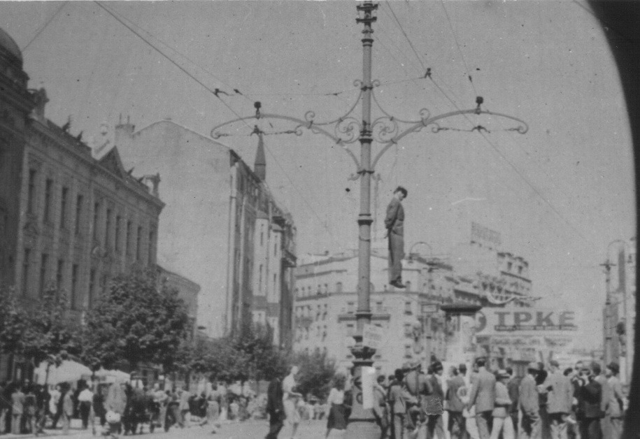 Vešanje u Beogradu, Terazije 17. avgust 1941; izvor: znaci.net