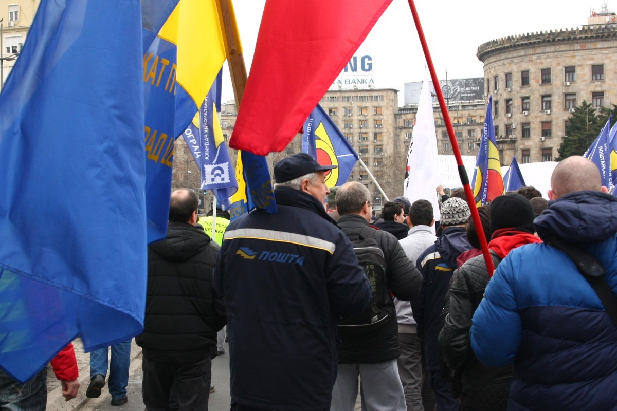 Protestni skup radnika Pošte Srbije; Foto: Marko Miletić / Mašina