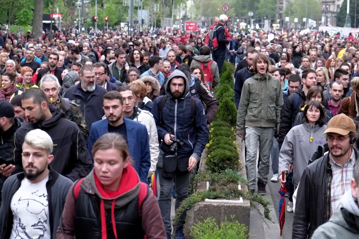 Protest "Protiv diktature", 18. april, 2017; Foto: Matija Jovanović / Mašina