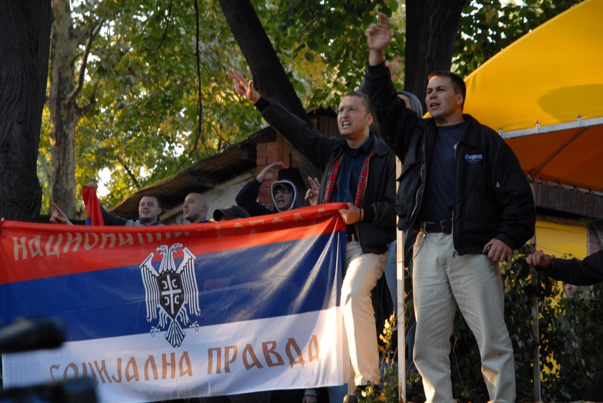 Goran Davidović i Dolf Pospiš tokom skupa u Novom Sadu