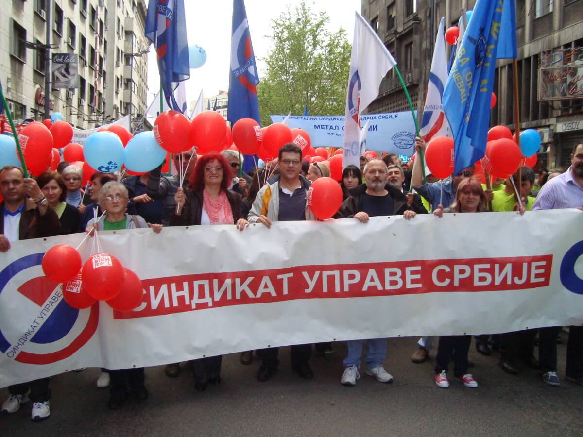 Sindikat uprave Srbije na protestu