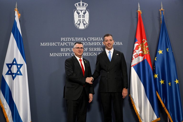 Ministar spoljnih poslova Marko Đurić sa ministrom spoljnih poslova Države Izrael Gideonom Sarom