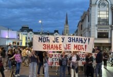 Protest prosvetnih radnika u Novom Sadu; Foto: Mašina