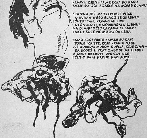 Izvod iz poeme Jama s ilustracijama slikara-partizana Z. Price i E. Murtića.