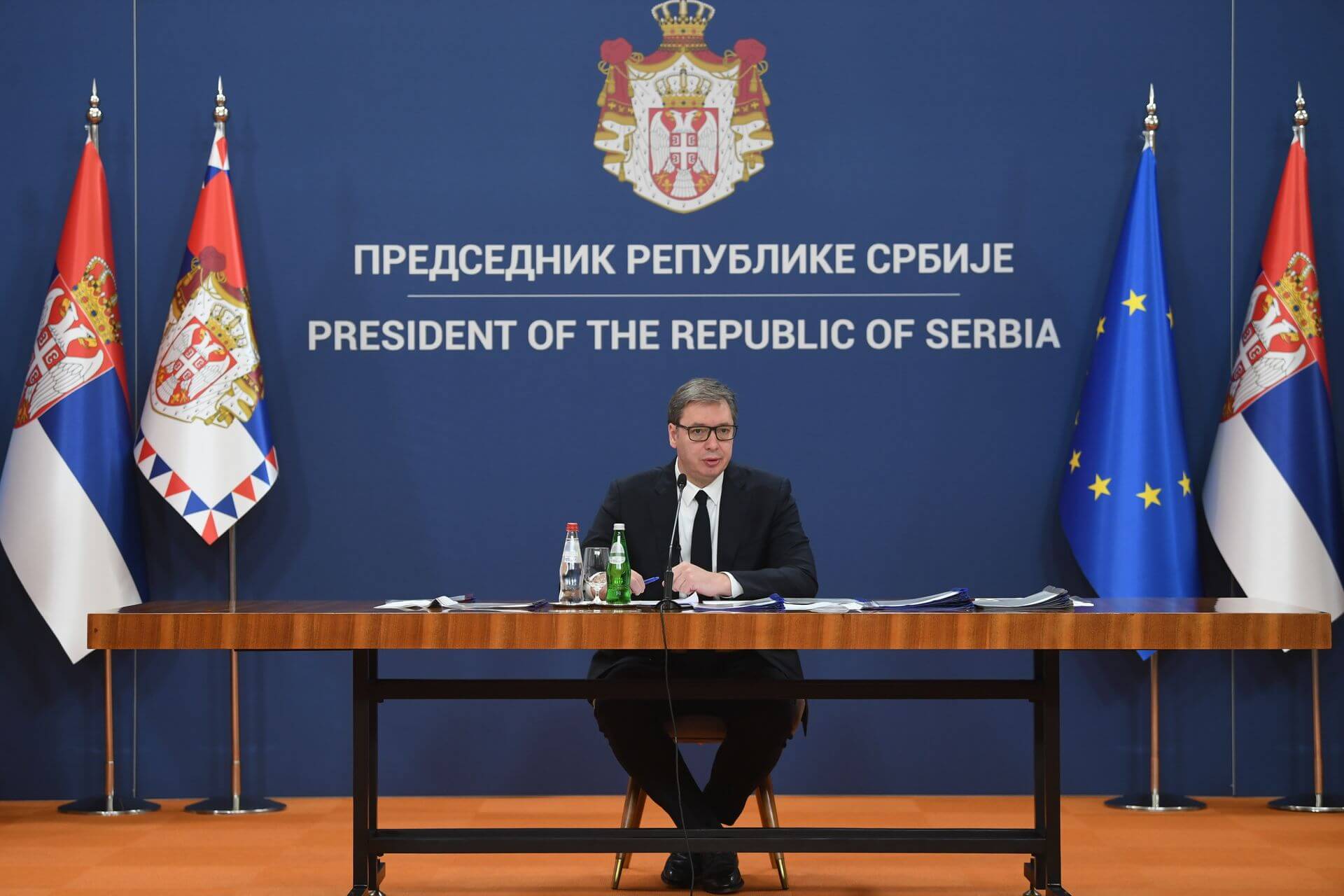 Aleksandar Vučić na konferenciji za medije.