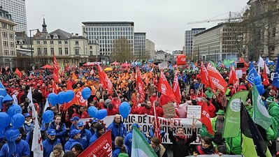 "Zajedno protiv mera štednje" protest sindikata u Briselu. Foto: ETUC