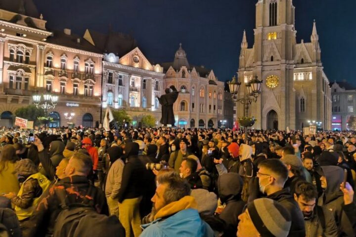Protest u Novom Sadu; Foto: Mašina