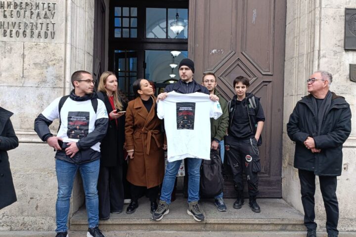 Blokada Rektorata BU; Foto: Mašina