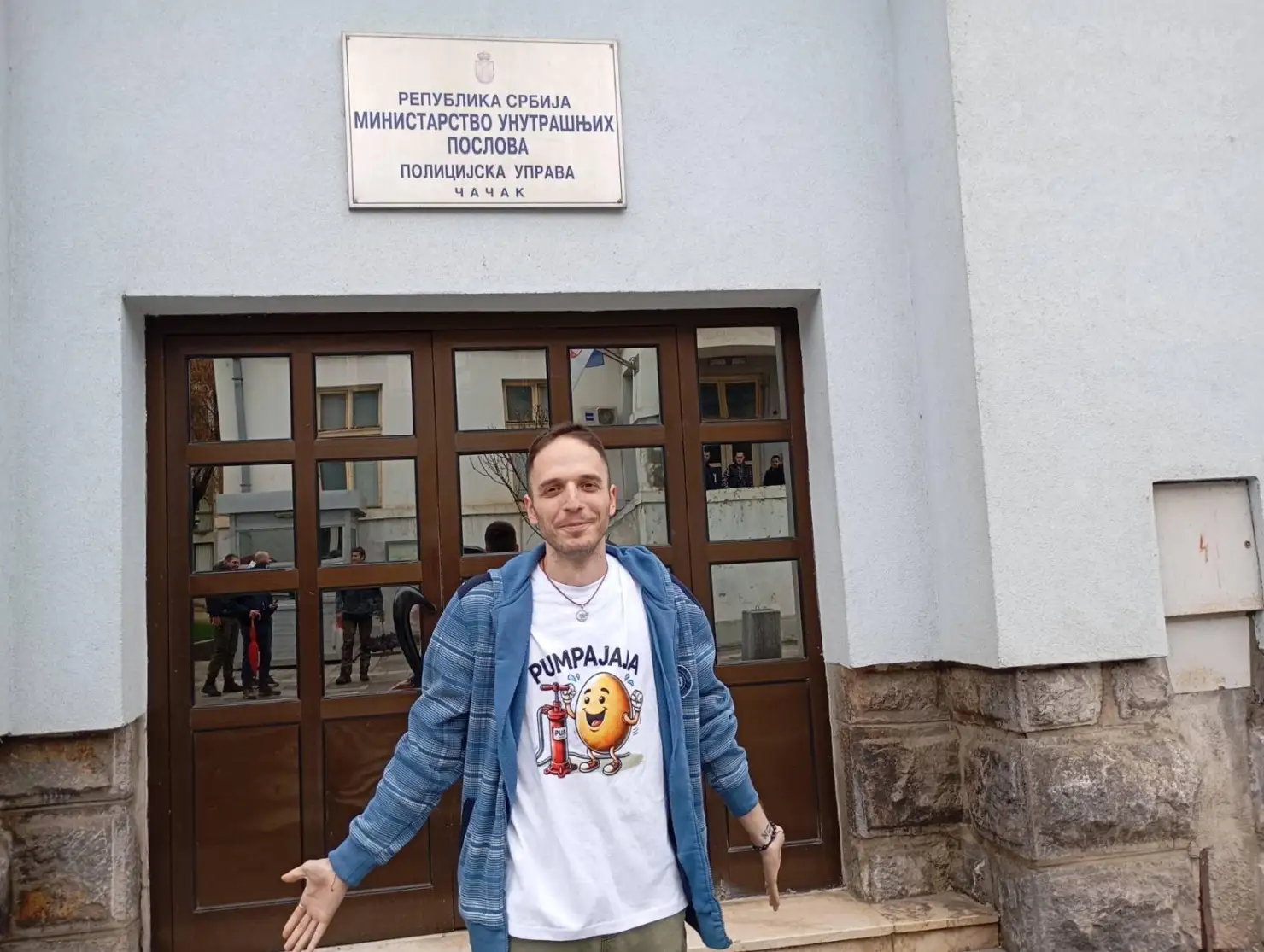 Jevđenije Julijan Dimitrijević nakon izlaska iz pritvora; Foto: Ljiljana Bralović