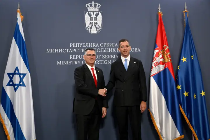 Ministar spoljnih poslova Marko Đurić sa ministrom spoljnih poslova Države Izrael Gideonom Sarom