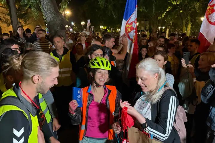 Doček biciklista u Nišu