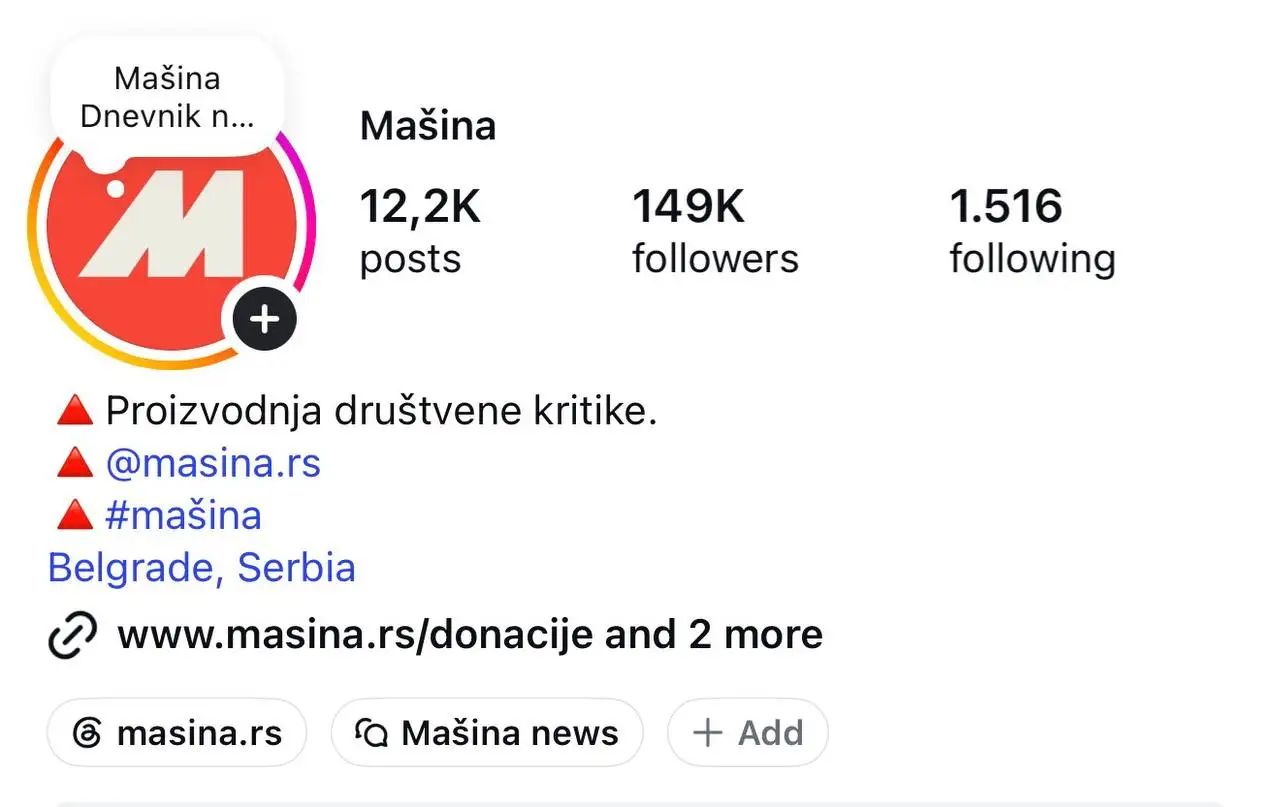 Mašinin Instagram nalog i nalog fotografa Gavrila Andrića pod napadom botova