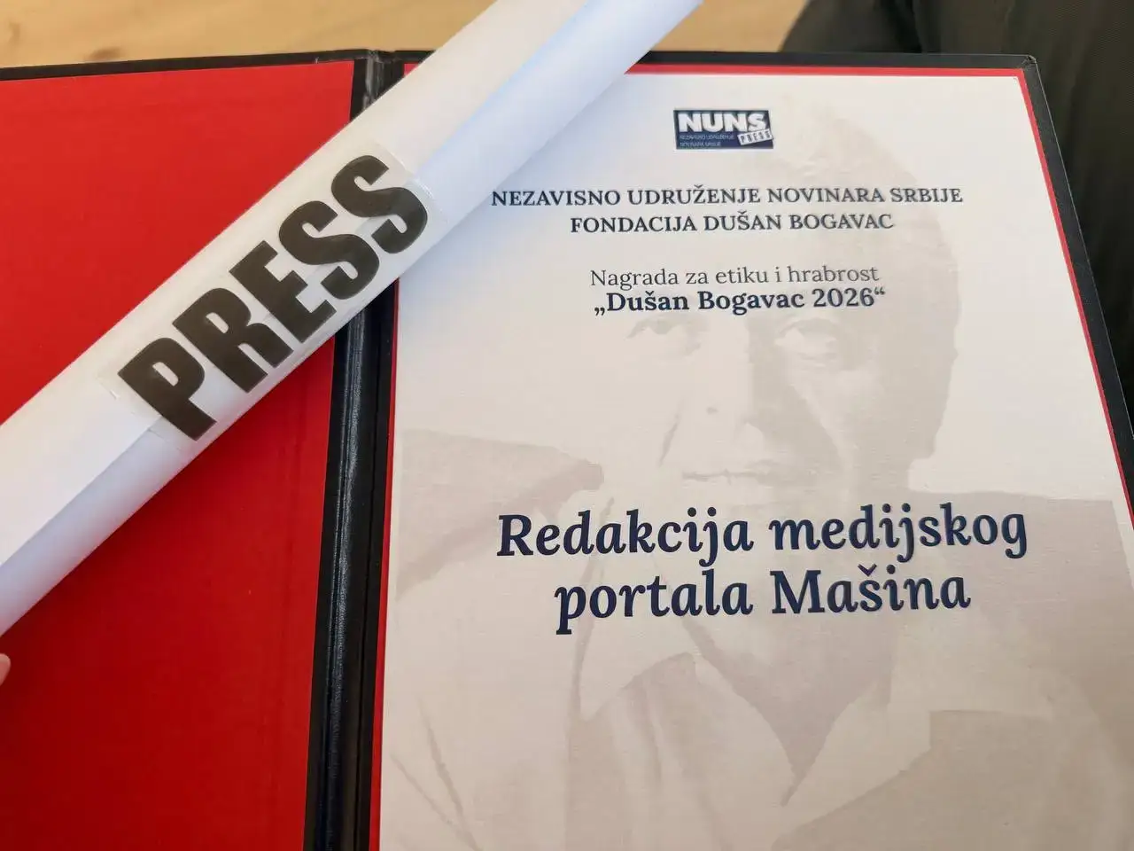 Mašini dodeljena Nagrada za etiku i hrabrost „Dušan Bogavac“
